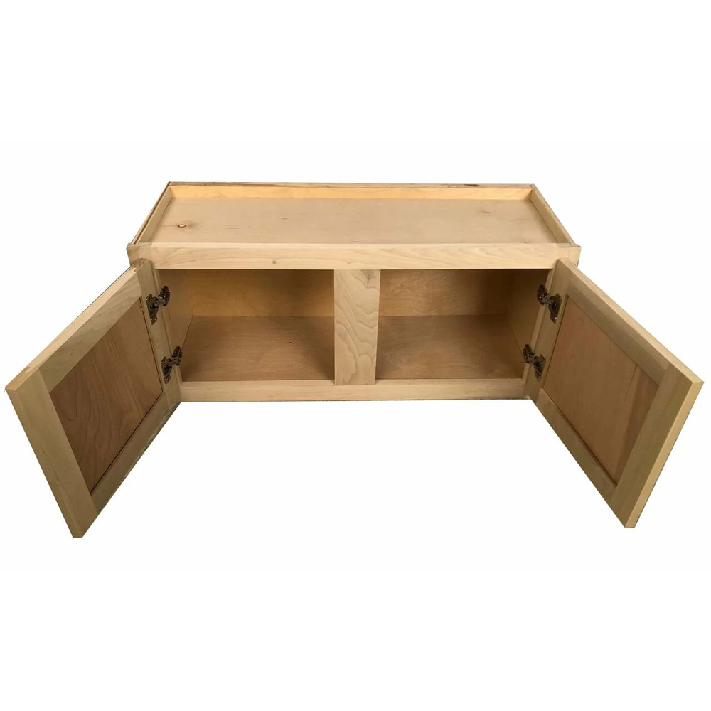 Kitchen Wall Cabinet | Unfinished Poplar | Shaker Style | 36x15x12 in.